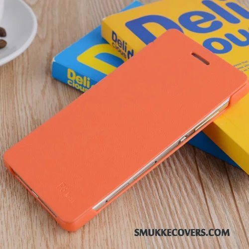 Etui Huawei P8 Lite Læder Anti-fald Ungdom, Cover Huawei P8 Lite Beskyttelse Orange