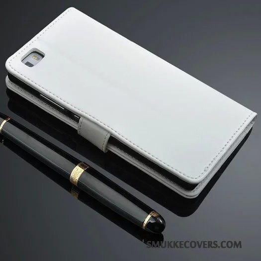 Etui Huawei P8 Lite Læder Mørkeblå Telefon, Cover Huawei P8 Lite Folio Ungdom