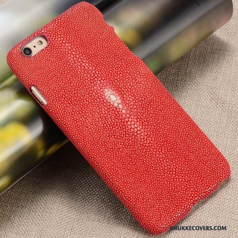 Etui Huawei P8 Lite Læder Rød Bagdæksel, Cover Huawei P8 Lite Beskyttelse Perle Telefon