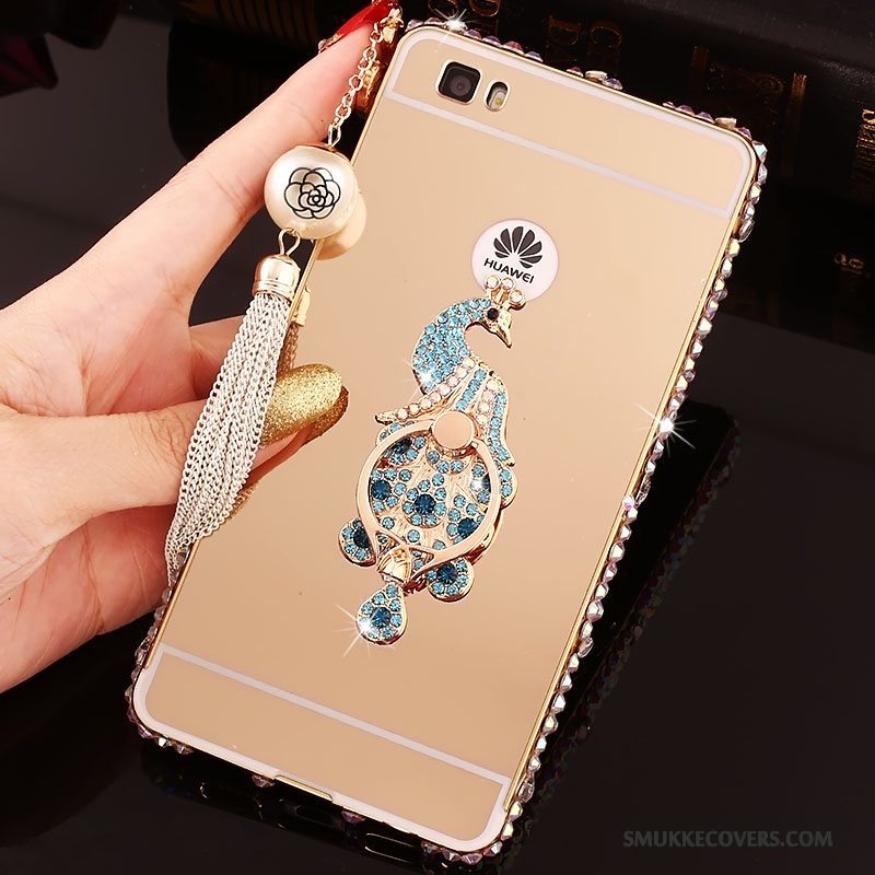 Etui Huawei P8 Lite Metal Ramme Bagdæksel, Cover Huawei P8 Lite Mini Lyserød