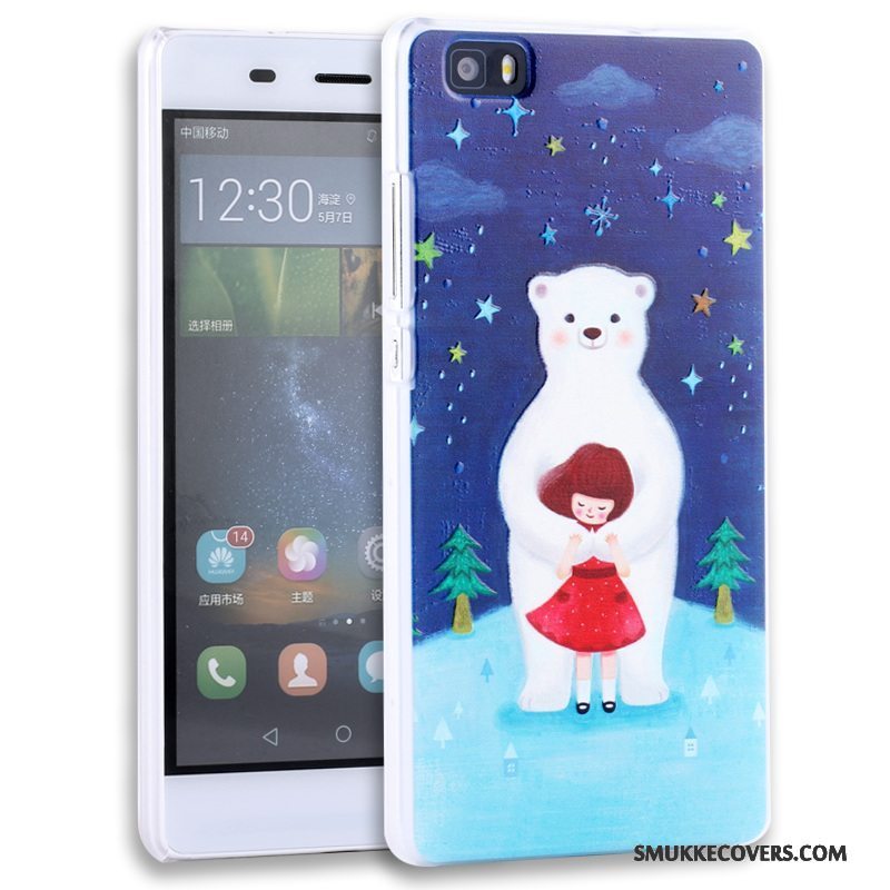 Etui Huawei P8 Lite Relief Telefonungdom, Cover Huawei P8 Lite Beskyttelse Lilla