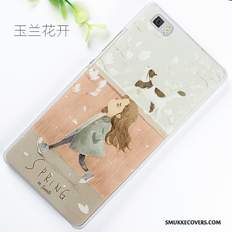 Etui Huawei P8 Lite Relief Ungdom Grøn, Cover Huawei P8 Lite Malet Telefon