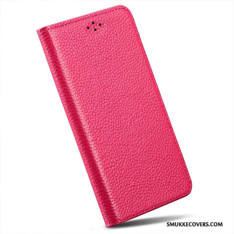 Etui Huawei P8 Lite Silikone Simple Rød, Cover Huawei P8 Lite Læder Anti-fald Telefon