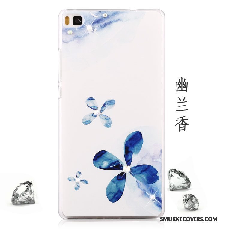 Etui Huawei P8 Lite Strass Rød Ungdom, Cover Huawei P8 Lite Malet Telefon