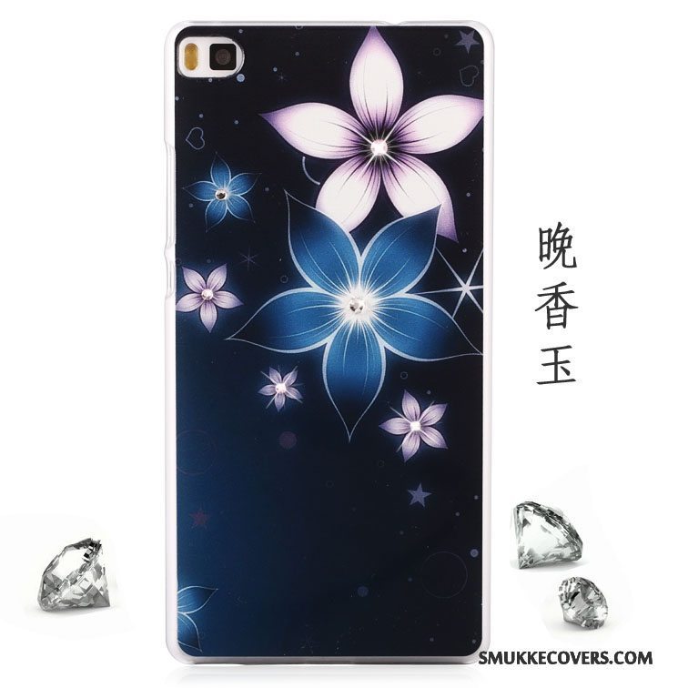 Etui Huawei P8 Lite Strass Rød Ungdom, Cover Huawei P8 Lite Malet Telefon