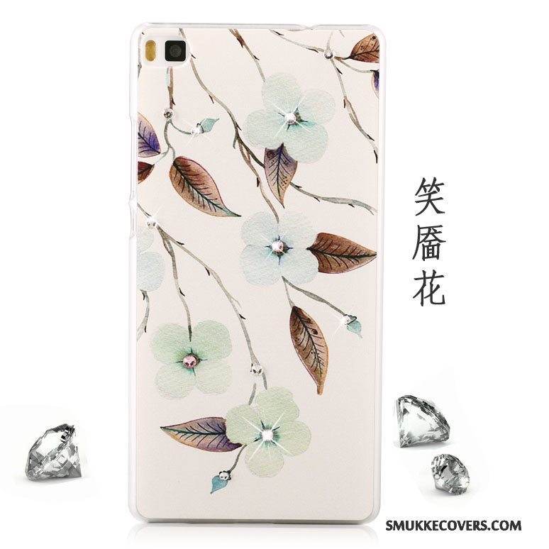 Etui Huawei P8 Lite Strass Rød Ungdom, Cover Huawei P8 Lite Malet Telefon