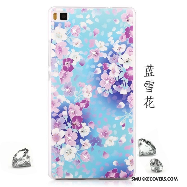 Etui Huawei P8 Lite Strass Rød Ungdom, Cover Huawei P8 Lite Malet Telefon