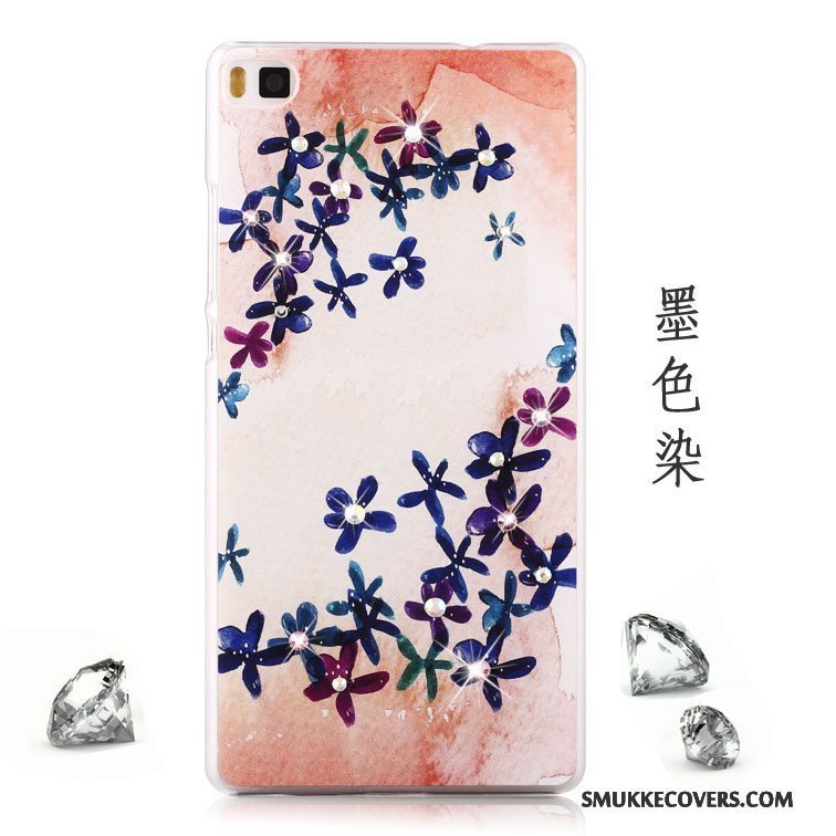 Etui Huawei P8 Lite Strass Rød Ungdom, Cover Huawei P8 Lite Malet Telefon