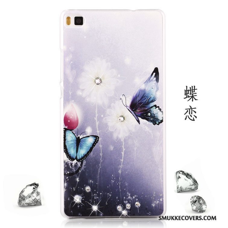 Etui Huawei P8 Lite Strass Rød Ungdom, Cover Huawei P8 Lite Malet Telefon