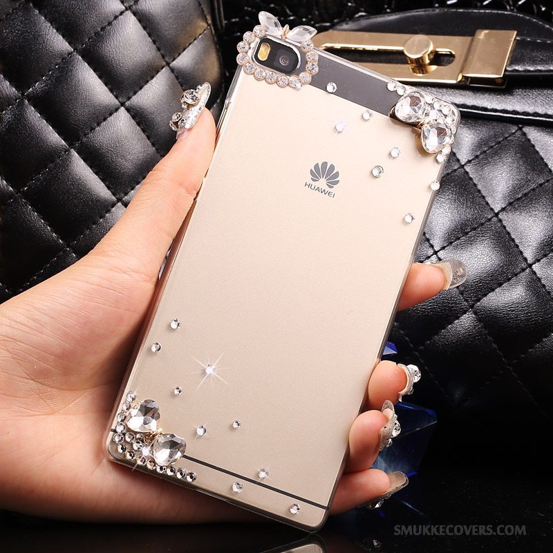 Etui Huawei P8 Lite Strass Telefonungdom, Cover Huawei P8 Lite Beskyttelse Hård Guld