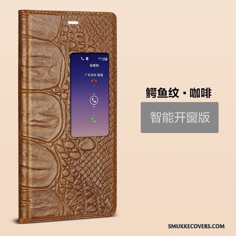 Etui Huawei P8 Læder Til Vinrød, Cover Huawei P8 Beskyttelse Anti-fald Vækstdvale