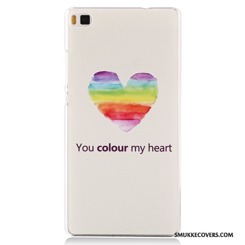 Etui Huawei P8 Malet Lyserød Tynd, Cover Huawei P8 Beskyttelse Trend Nubuck