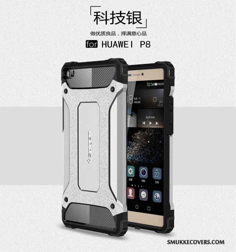 Etui Huawei P8 Tasker Gasbag Telefon, Cover Huawei P8 Silikone Rød Anti-fald