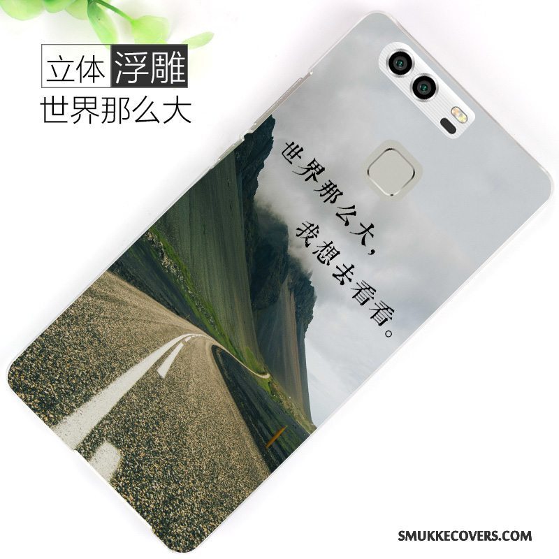 Etui Huawei P9 Beskyttelse Nubuck Af Personlighed, Cover Huawei P9 Malet Anti-fald Hård