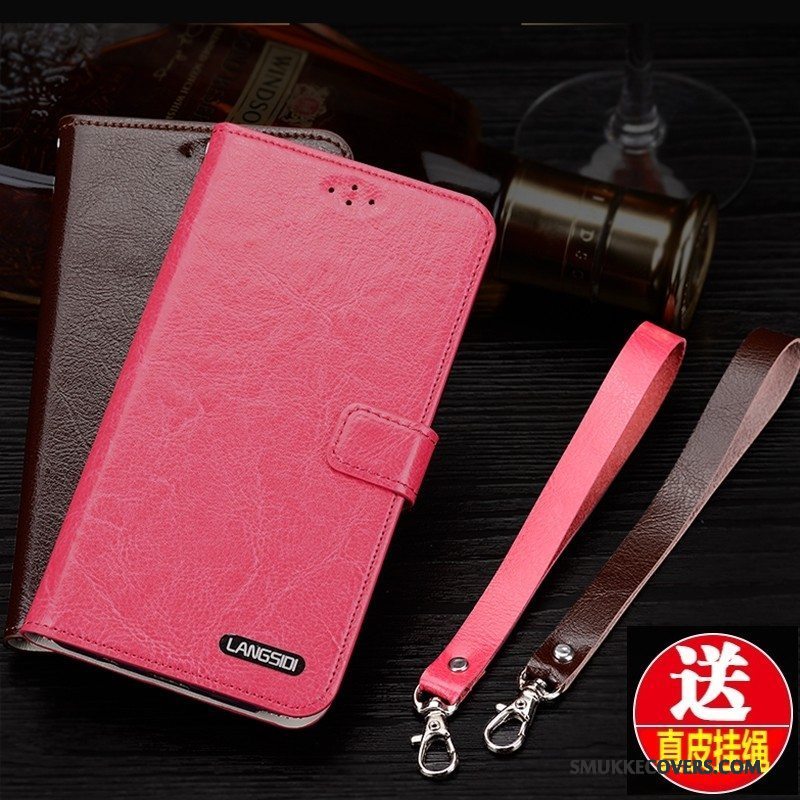 Etui Huawei P9 Luksus High End Telefon, Cover Huawei P9 Læder Anti-fald Rød