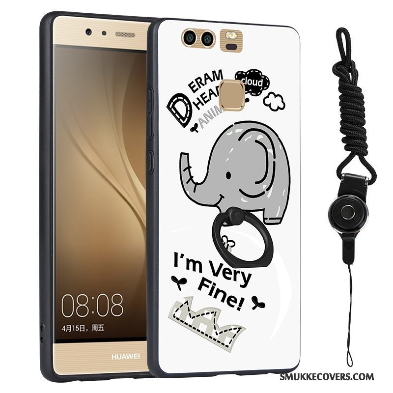 Etui Huawei P9 Malet Hård Telefon, Cover Huawei P9 Relief Trend Hængende Ornamenter