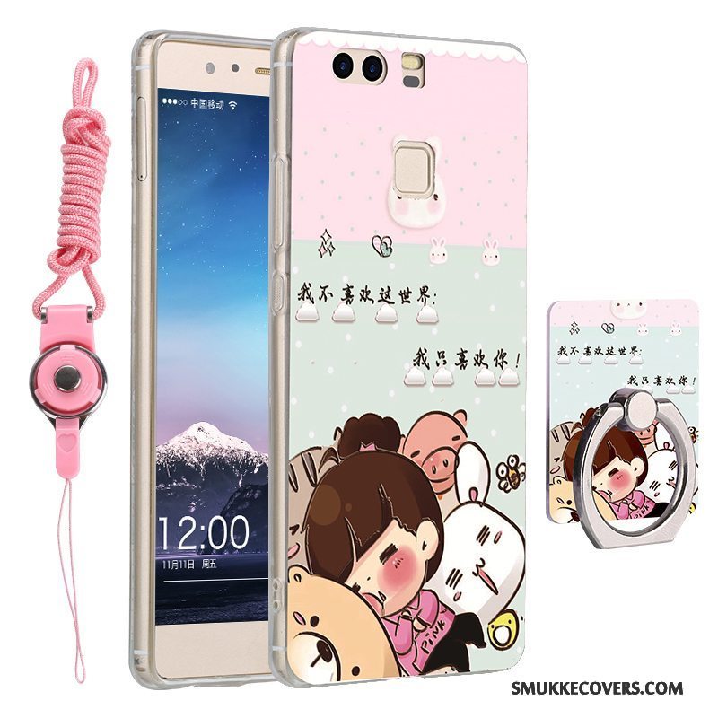 Etui Huawei P9 Malet Trend Anti-fald, Cover Huawei P9 Silikone Lilla Tynd