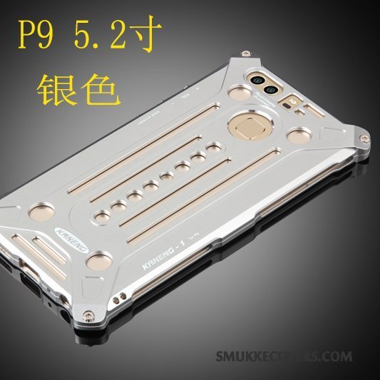 Etui Huawei P9 Metal Ramme Telefon, Cover Huawei P9 Beskyttelse Sølv
