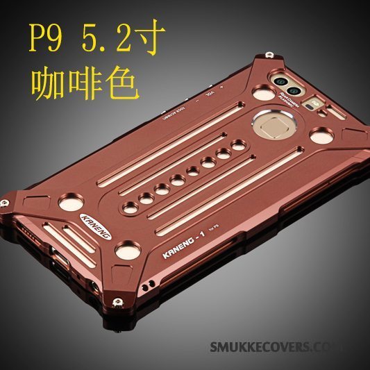 Etui Huawei P9 Metal Ramme Telefon, Cover Huawei P9 Beskyttelse Sølv