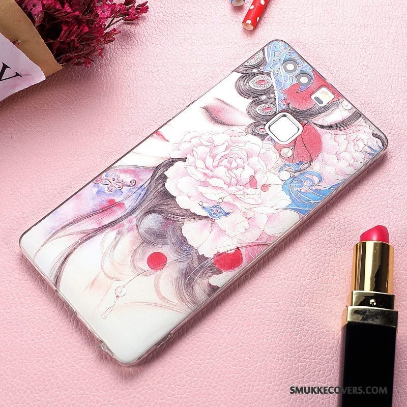 Etui Huawei P9 Plus Beskyttelse Telefonlyserød, Cover Huawei P9 Plus Blød Net Red Original