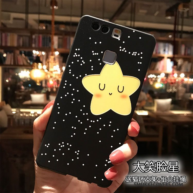 Etui Huawei P9 Plus Cartoon Af Personlighed Hængende Ornamenter, Cover Huawei P9 Plus Silikone Telefonsort