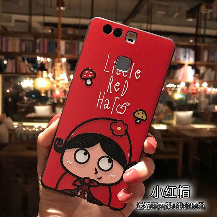 Etui Huawei P9 Plus Cartoon Trend Lyserød, Cover Huawei P9 Plus Silikone Hængende Ornamenter Telefon