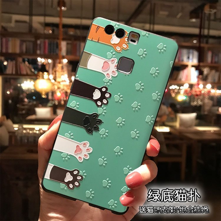 Etui Huawei P9 Plus Cartoon Trend Lyserød, Cover Huawei P9 Plus Silikone Hængende Ornamenter Telefon