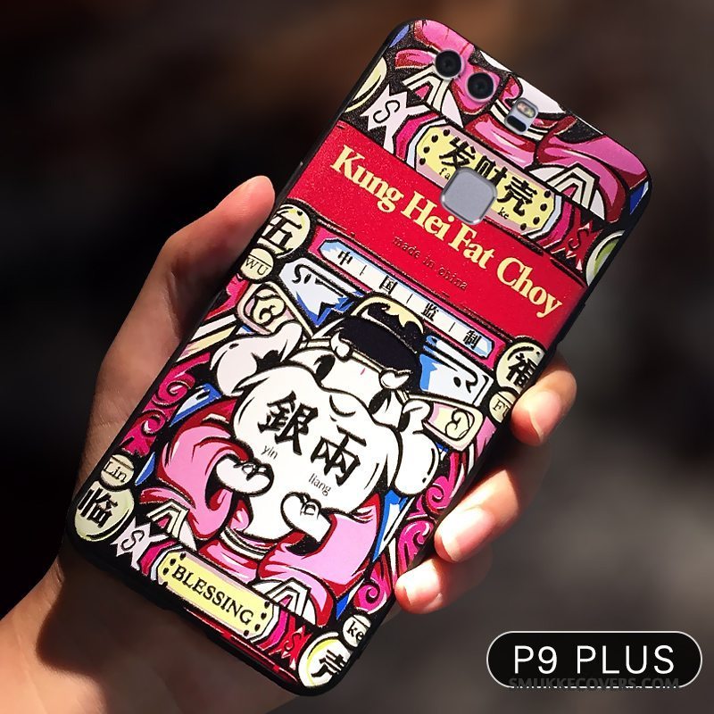 Etui Huawei P9 Plus Kreativ Kat Trendy, Cover Huawei P9 Plus Blød Ny Wealth