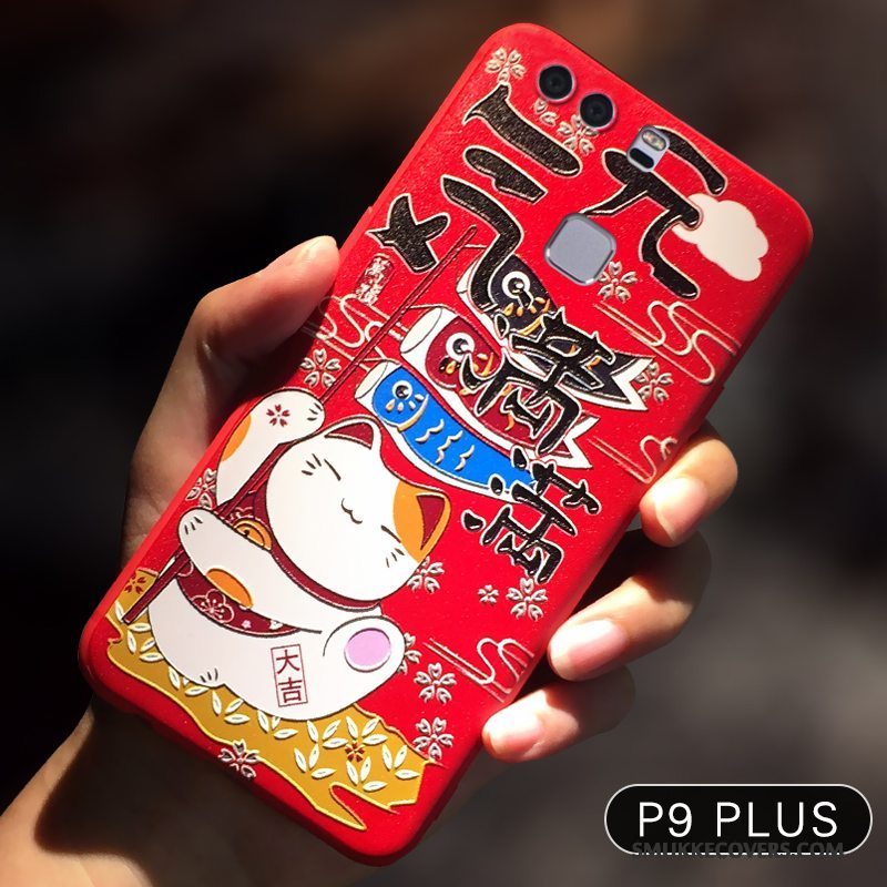 Etui Huawei P9 Plus Kreativ Kat Trendy, Cover Huawei P9 Plus Blød Ny Wealth