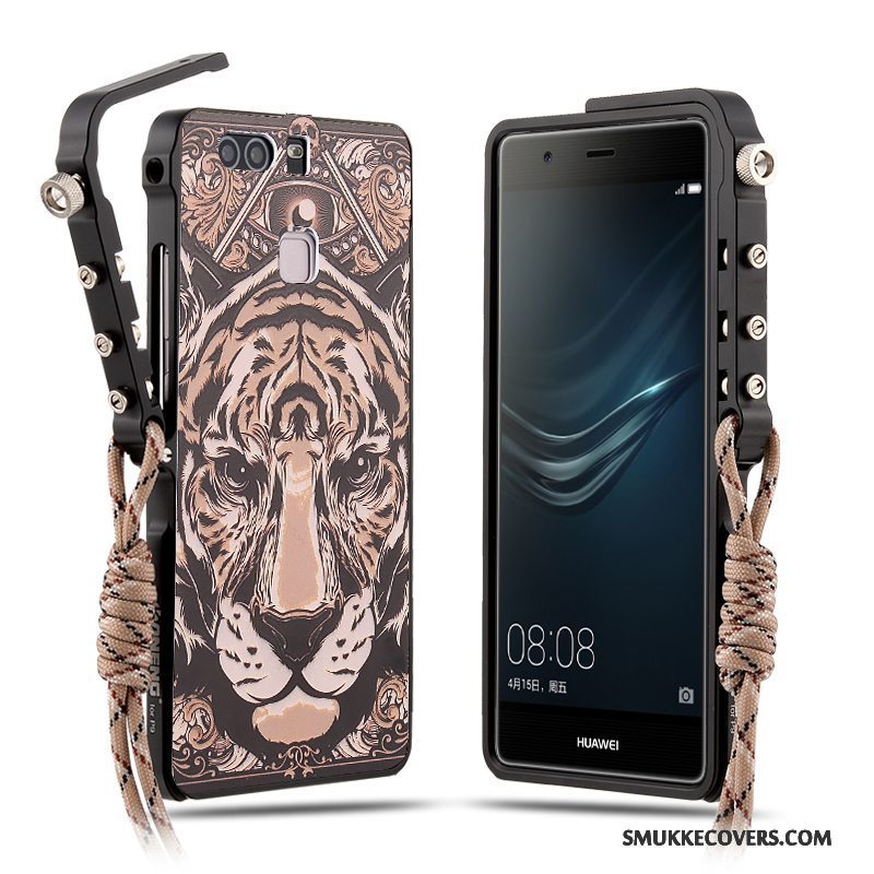 Etui Huawei P9 Plus Metal Anti-fald Rød, Cover Huawei P9 Plus Beskyttelse Af Personlighed Telefon