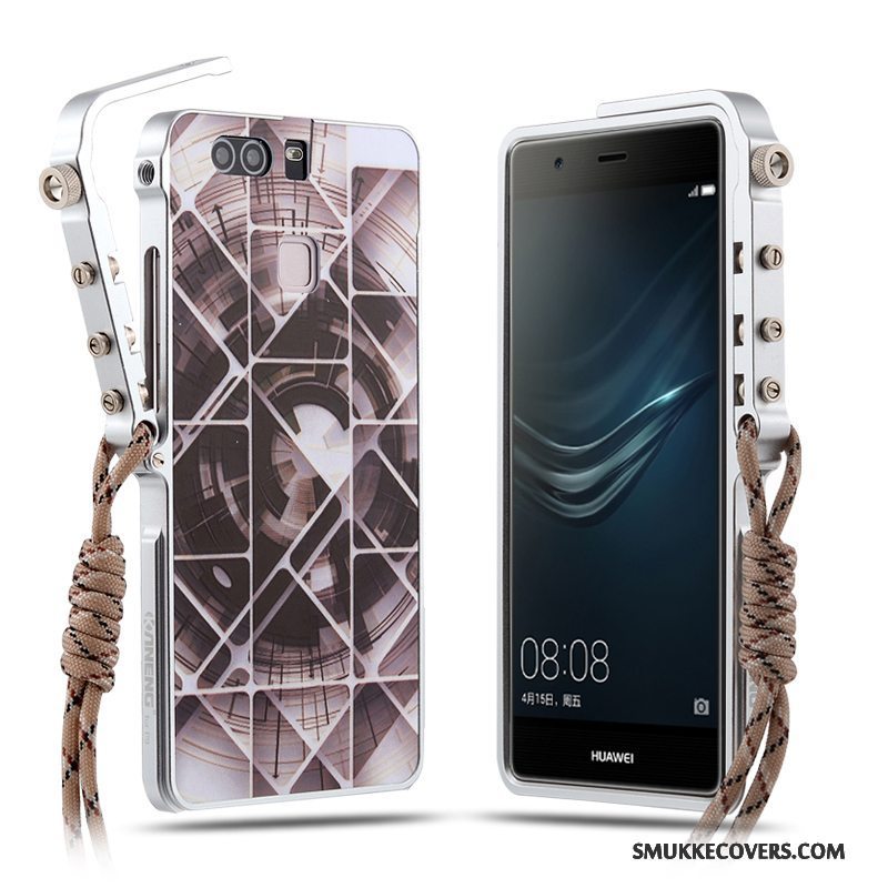 Etui Huawei P9 Plus Metal Anti-fald Rød, Cover Huawei P9 Plus Beskyttelse Af Personlighed Telefon