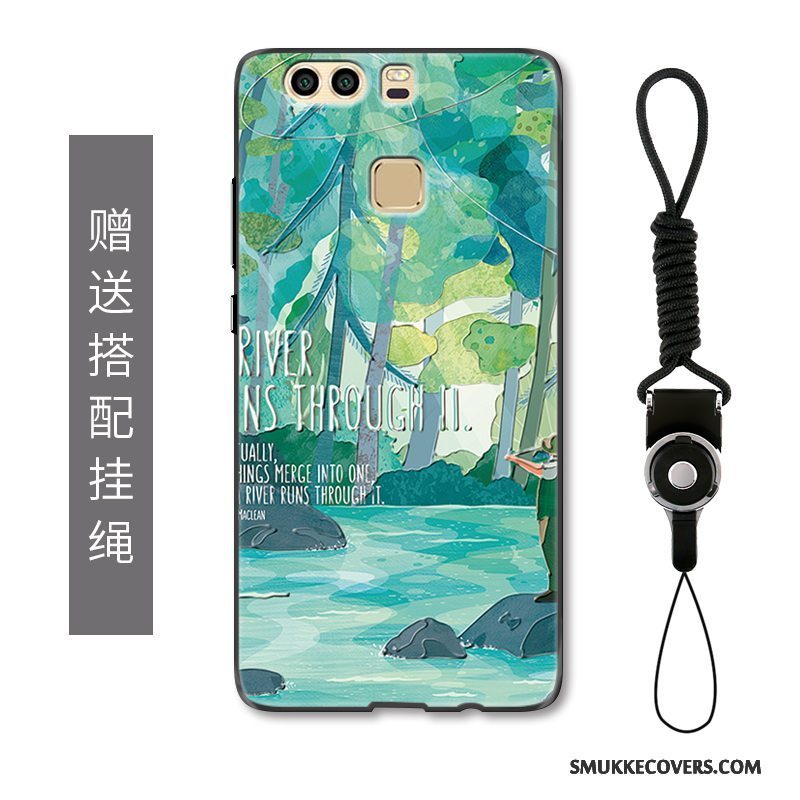 Etui Huawei P9 Plus Mode Grøn Trend, Cover Huawei P9 Plus Beskyttelse Telefonanti-fald