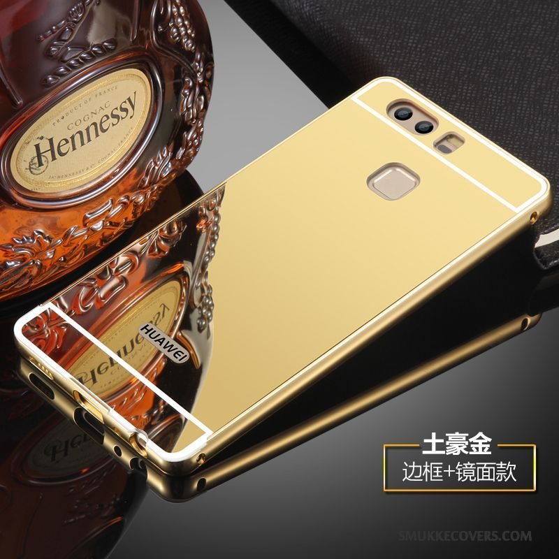 Etui Huawei P9 Plus Relief Bagdæksel Telefon, Cover Huawei P9 Plus Beskyttelse Spejl Sølv