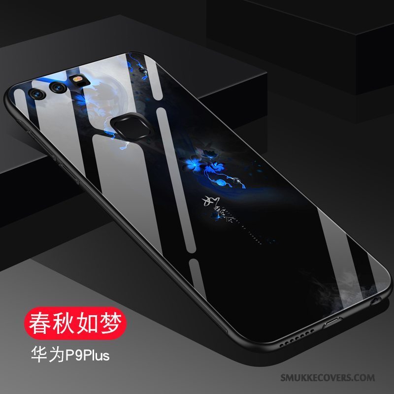 Etui Huawei P9 Plus Silikone Af Personlighed Mørkeblå, Cover Huawei P9 Plus Beskyttelse Trend Glas