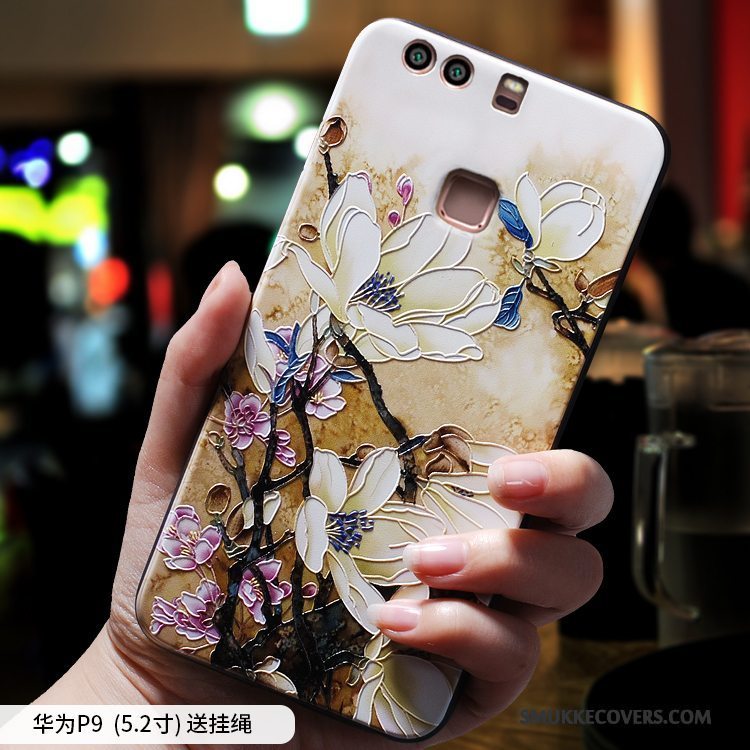 Etui Huawei P9 Plus Silikone Hængende Ornamenter Kinesisk Stil, Cover Huawei P9 Plus Tasker Blå Telefon
