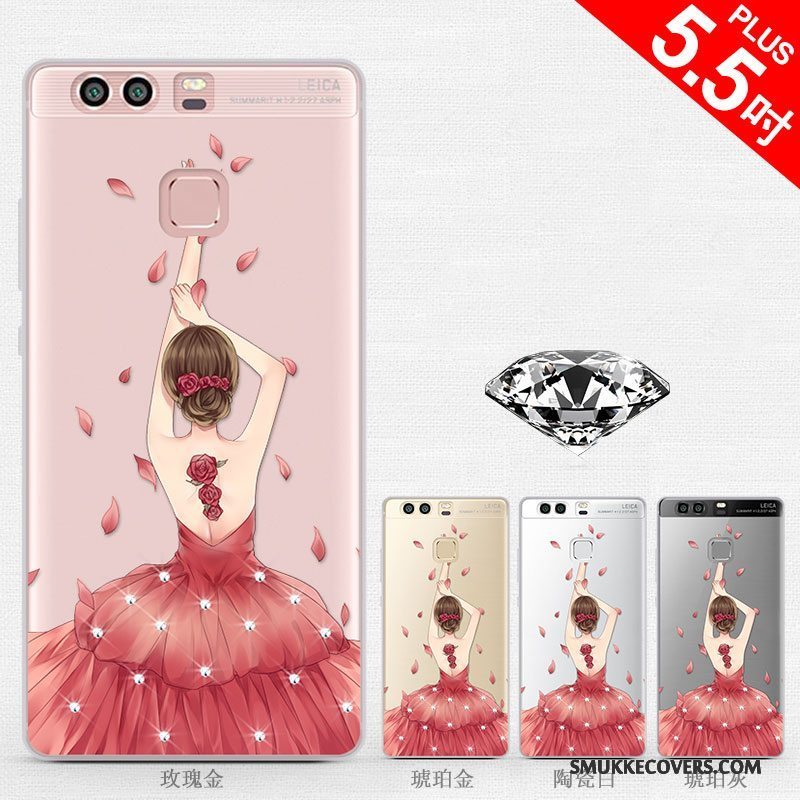 Etui Huawei P9 Plus Strass Anti-fald Telefon, Cover Huawei P9 Plus Silikone Af Personlighed Trend