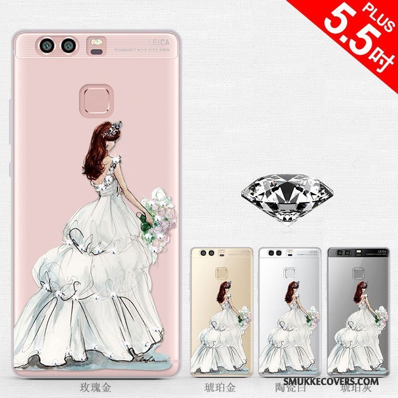 Etui Huawei P9 Plus Strass Anti-fald Telefon, Cover Huawei P9 Plus Silikone Af Personlighed Trend