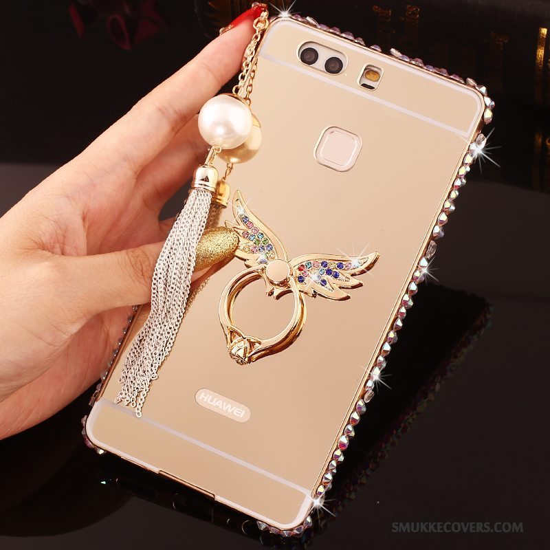 Etui Huawei P9 Plus Strass Lyserød Telefon, Cover Huawei P9 Plus Metal Ramme