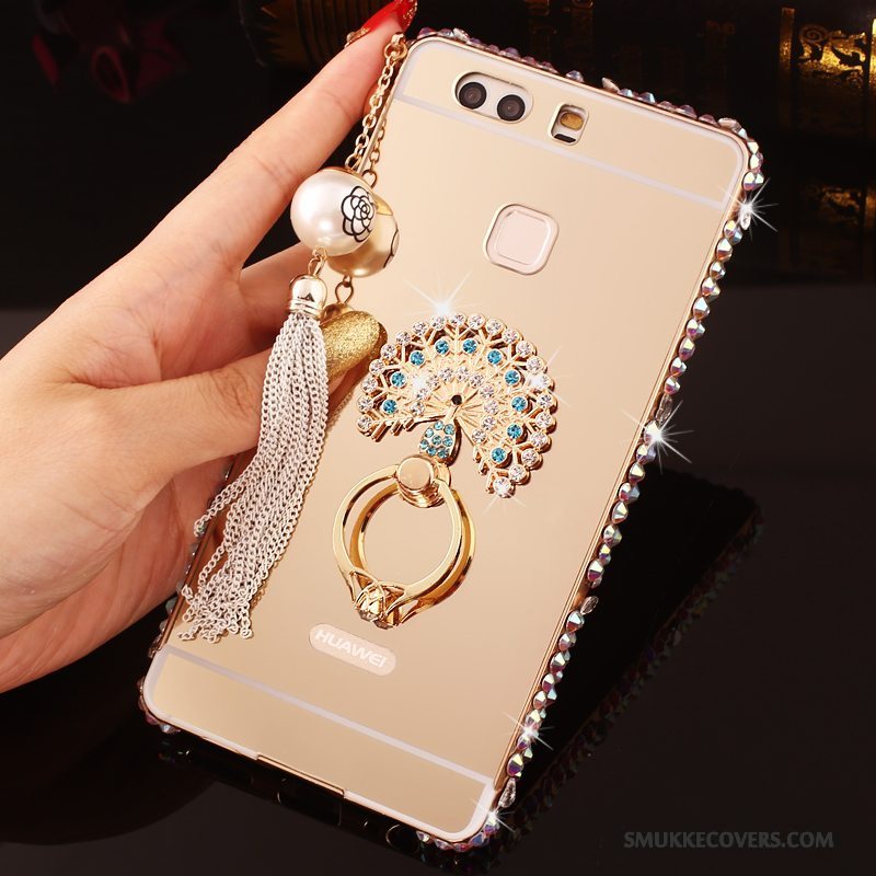 Etui Huawei P9 Plus Strass Lyserød Telefon, Cover Huawei P9 Plus Metal Ramme