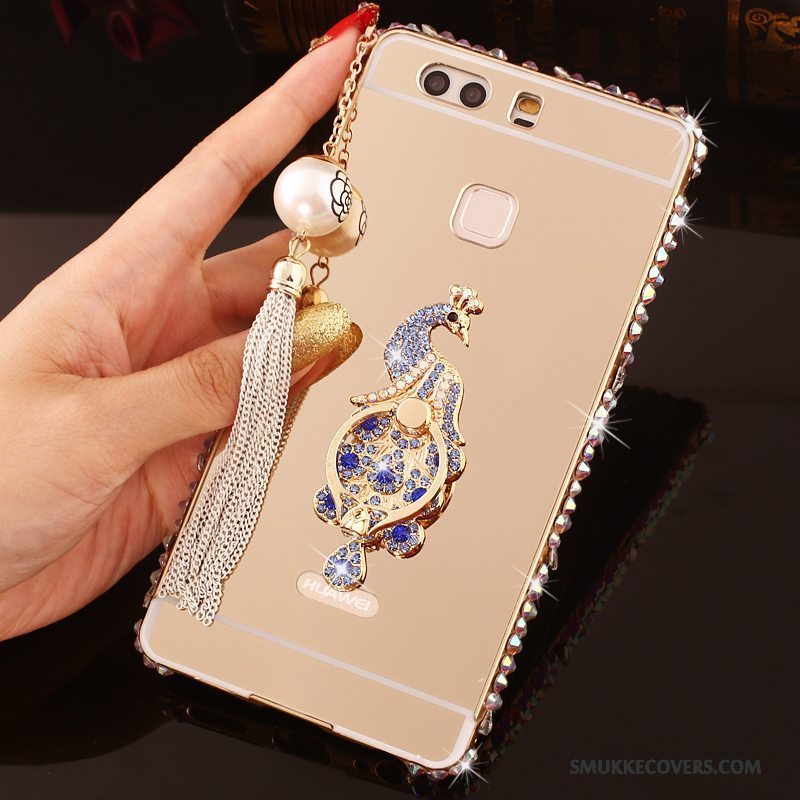 Etui Huawei P9 Plus Strass Lyserød Telefon, Cover Huawei P9 Plus Metal Ramme