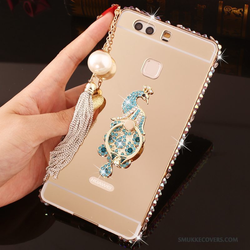 Etui Huawei P9 Plus Strass Lyserød Telefon, Cover Huawei P9 Plus Metal Ramme