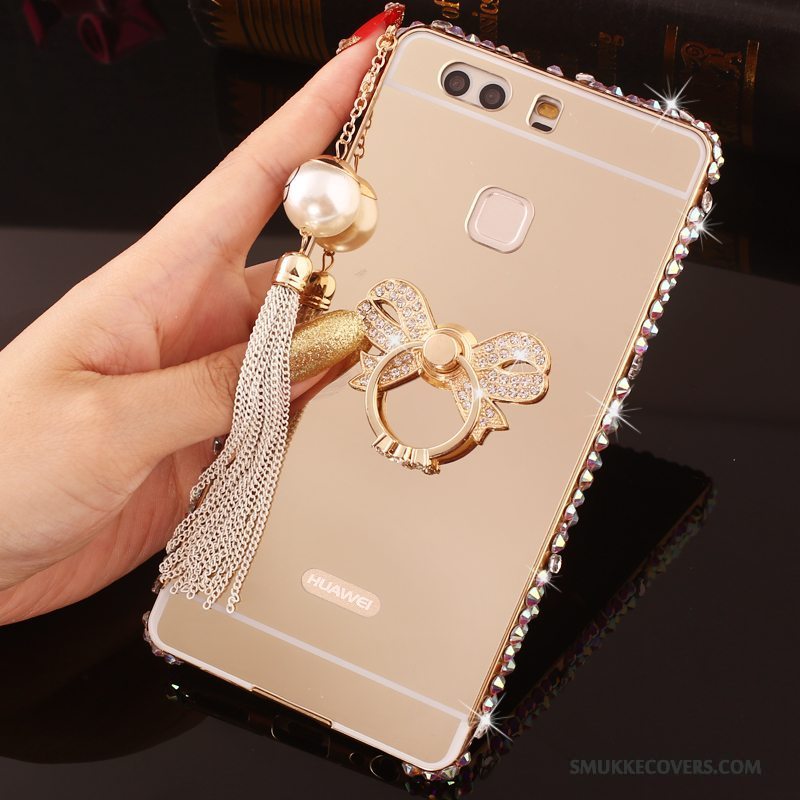 Etui Huawei P9 Plus Strass Lyserød Telefon, Cover Huawei P9 Plus Metal Ramme