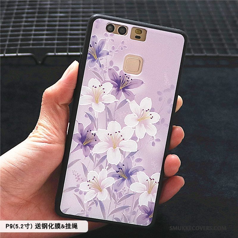 Etui Huawei P9 Plus Tasker Skærmbeskyttelse Gul, Cover Huawei P9 Plus Relief Telefonnubuck