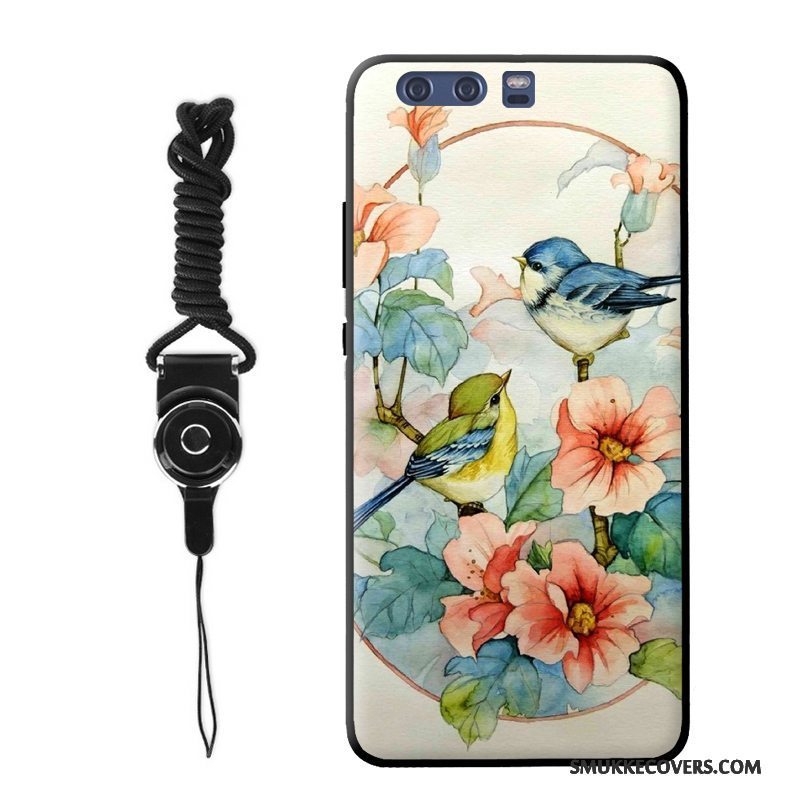 Etui Huawei P9 Plus Vintage Sort Hængende Ornamenter, Cover Huawei P9 Plus Silikone Telefonblomster