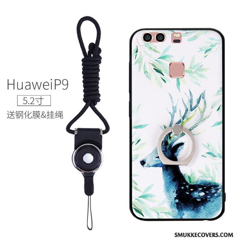 Etui Huawei P9 Relief Anti-fald Lyserød, Cover Huawei P9 Beskyttelse Trend Ny
