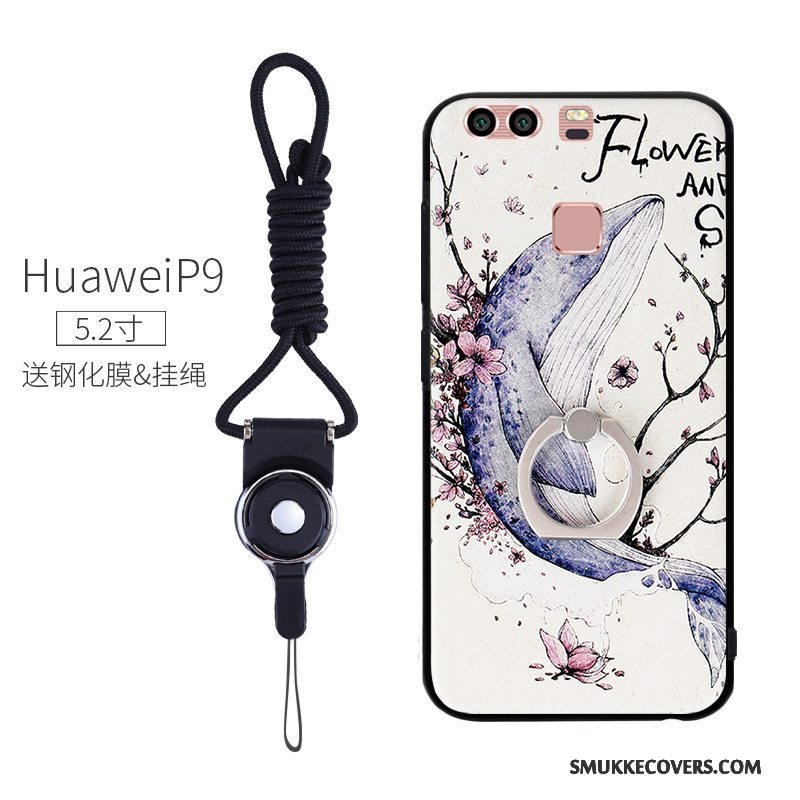 Etui Huawei P9 Relief Anti-fald Lyserød, Cover Huawei P9 Beskyttelse Trend Ny