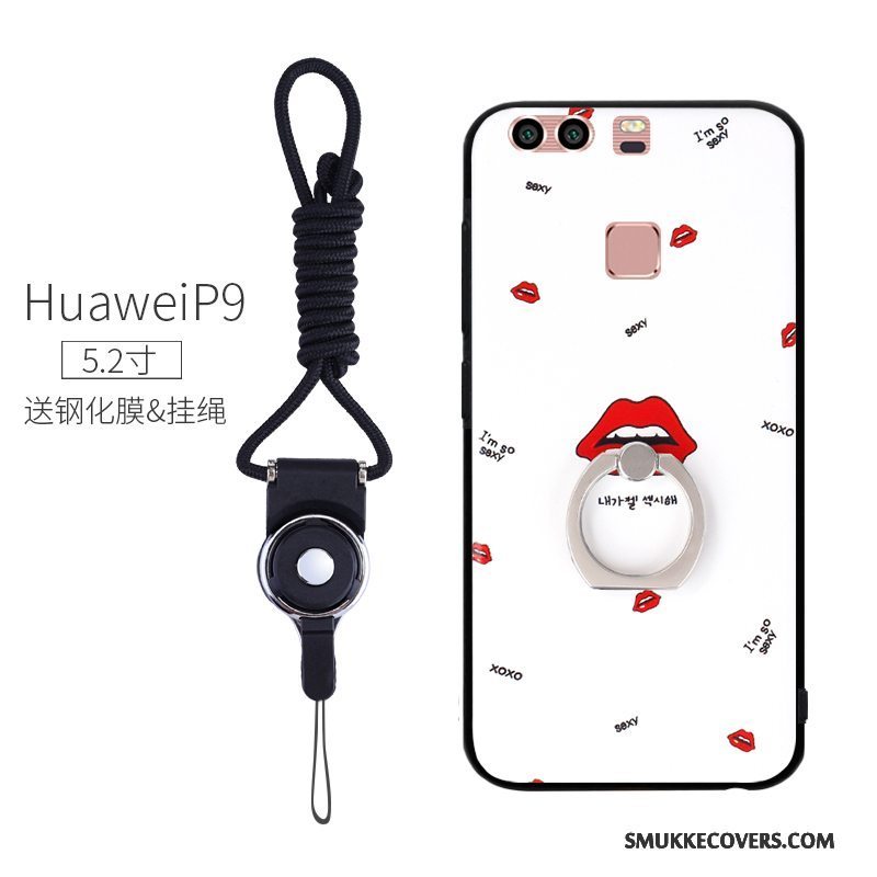 Etui Huawei P9 Relief Anti-fald Lyserød, Cover Huawei P9 Beskyttelse Trend Ny