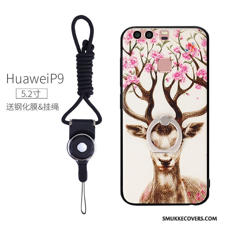 Etui Huawei P9 Relief Anti-fald Lyserød, Cover Huawei P9 Beskyttelse Trend Ny