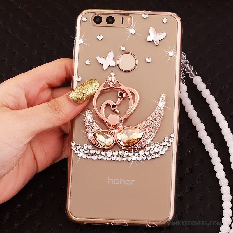 Etui Huawei P9 Silikone Guld Hængende Ornamenter, Cover Huawei P9 Beskyttelse Ring Anti-fald