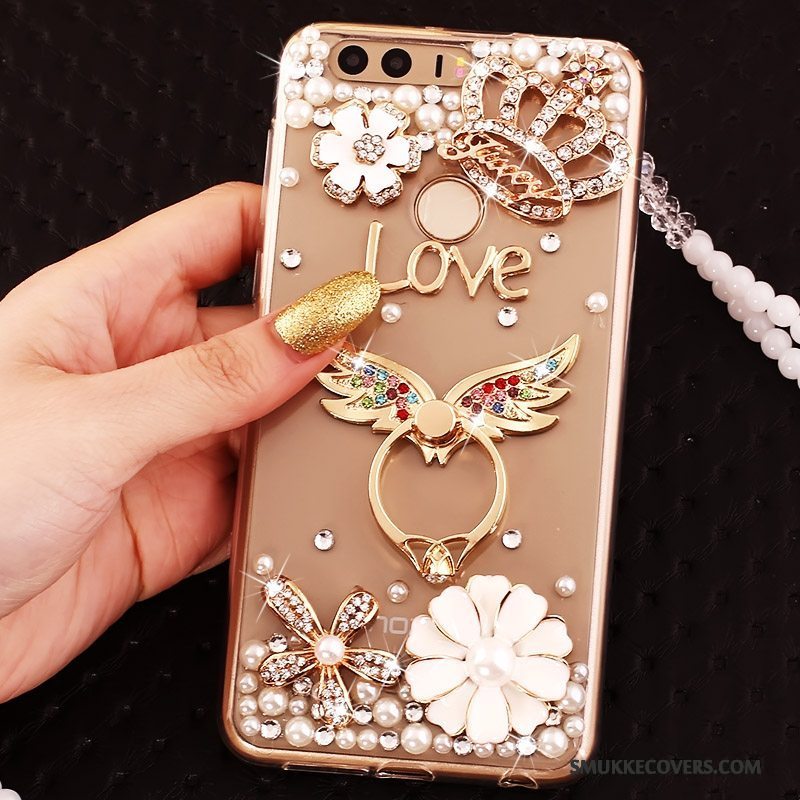 Etui Huawei P9 Strass Guld Ring, Cover Huawei P9 Beskyttelse Telefon